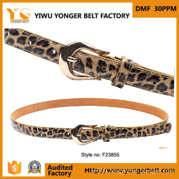 Formal Excellent Quality Yellow Automatic Buckle Skinny Leather Belt 